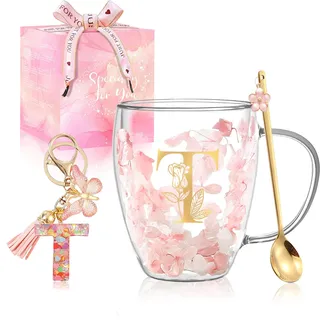 Geschenke für Frauen Latte Macchiato Gläser Geburtstagsgeschenk für Frauen Doppelwandige Kaffeegläser Personalisierte Weihnachten Valentinstag Muttertag Geschenk für Sie Freundin Kollegin Teegläser