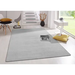HANSE HOME Fancy – Wohnzimmerteppich einfarbig Modern Velours Teppich für Esszimmer, Wohnzimmer, Kinderzimmer, Flur, Schlafzimmer, Küche – Grau, 80x150cm