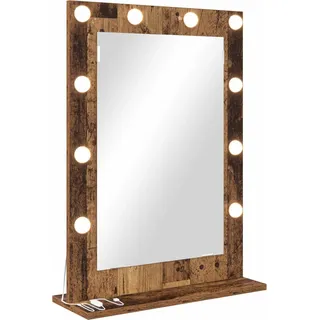 Waschtischspiegel Rechtwinklig Altholz 70 x 50 x 18 cm - Braun