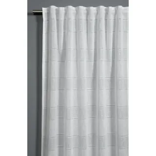 Sehlbach Fertiggardine mit Gardinenband, Effektgarn, Weiß, 140 x 245 cm Gardinen, Lichtdurchlässig, Blickdicht, Öko-Tex Zertifiziert, Perfekter Faltenwurf, Vielseitig Kombinierbar, Kürzungsband