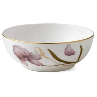 Royal Copenhagen Flora Iris Schüssel aus Fine Bone China in der Farbe Weiß mit Blumenmuster 50cl, Maße: 14cm x 14cm x 5cm, 1017553
