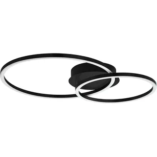 EGLO Smart Home LED Deckenlampe Mottafollone, ZigBee, App und Sprachsteuerung Alexa, Lichtfarbe einstellbar (warmweiß-kaltweiß), Deckenleuchte in Schwarz, 41,5 x 29 cm