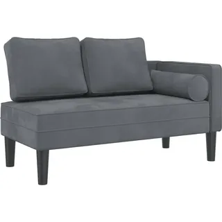 vidaXL Chaiselongue mit Kissen Dunkelgrau Samt - Grau