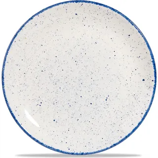 Churchill Super Vitrified Stonecast Hints Indigo Flache Coup Teller, 21,7 cm, 12 Stück - Blau