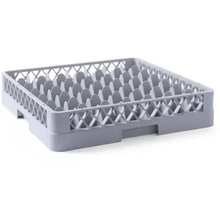 HENDI Spülkorb, Spülmaschinenkorb, Gläserkorb, für Gläser und Tassen, 49 Fächer, Polypropylen, 500x500x(H)104mm, grau