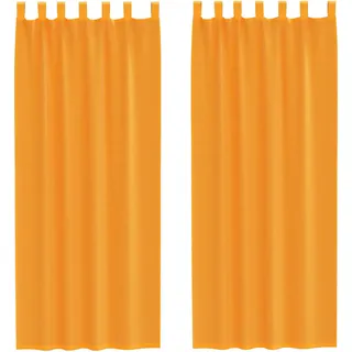 vidaXL Voile Vorhänge mit Schlaufen 2 Stk. Orange 140x260 cm - Orange