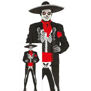 Fiestas Guirca Mexikanisches Skelett Halloween Kostüm Herren L