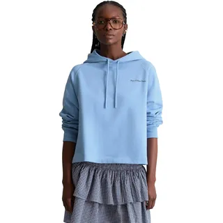 Hoodie MARC O'POLO DENIM, Damen, Gr. M, blau (medium blau 4840), Sweatware, Obermaterial: 100% Baumwolle, oversize, Bündchen, Sweatshirts Hoodie, oversize aus softem French Terry