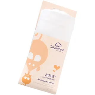 Träumeland TT02008 Spannbetttuch Jersey, weiß, 50 x 100 cm