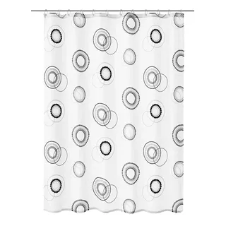 KLEINE WOLKE Duschvorhang Luna 180 x 200 cm schwarz weiß