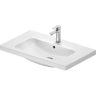 Duravit D-Code Waschtisch, mit Hahnloch und Überlauf, 800 × 480 × 165 mm, Weiß Hochglanz, 23998000002