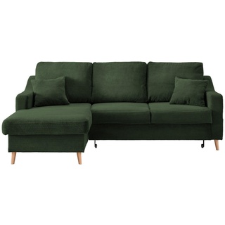 P & B Ecksofa Dunkelgrün Cord