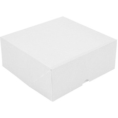 Garcia de Pou 50 Stück – Kuchenboxen ohne Fenster, 250 g/m2, 18 x 18 x 7,5 cm, Weiß, Nano-Mikro-Wellpappe