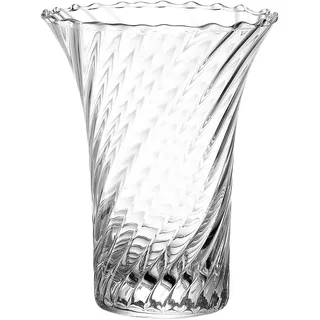 LEONARDO Ravenna Blumenvase aus 3D veredeltem Glas, handgefertigte, geschwungene Glasvase in klassischem Stil, Unikat, Höhe: 14,5 cm, 018608