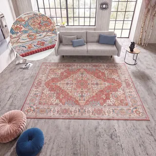 HANSE Home Teppich "Sylla" rechteckig 5 mm Höhe Orientalisch, Läufer, Vintage, Wohnzimmer, Schlafzimmer, Esszimmer, ziegelrot