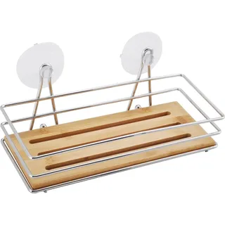 MSV Duschregal Joy 26,5 cm x 11,5 cm x 10 cm Braun-Silber