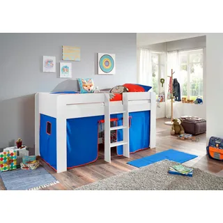 RELITA Hochbett Andi 90 x 200 cm Buche massiv blau-rot