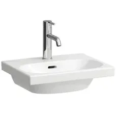 Laufen Lua Handwaschbecken, ohne Hahnloch, mit Überlauf, 450x350mm, H815081, Farbe: Weiß mit LCC