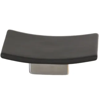 MSV Ndali 140749 Seifenspender, Keramik/Edelstahl/Steingut, 13,5 x 9 x 3,5 cm, matt, Schwarz