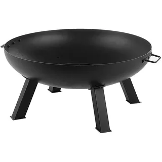 Feuerschale Stahl schwarz rund Sempu , Metall , 76x35x76 cm , Gartenmöbel, Balkonmöbel