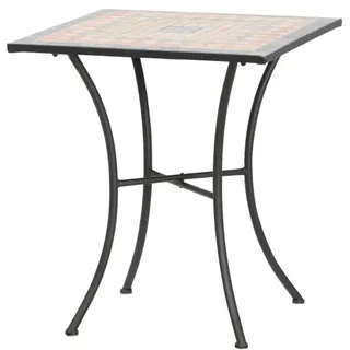 Siena Garden 380819 Tisch Prato, 64x64x71cm, Gestell: Stahl, pulverbeschichtet in schwarz matt, Fläche: Mosaik,Tischplatte: Keramik, Mehrfarbig