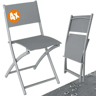 Gartenstuhl 4er-Set Grau