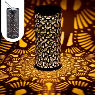 Orientalische Solarlaterne Solar Laterne Deko Outdoor Fava Schwarz - Schwarz