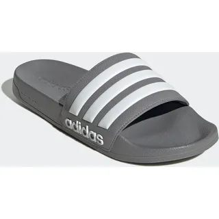 Badesandale ADIDAS SPORTSWEAR "SHOWER ADILETTE", Damen, Gr. 40,5, grau (grau three, ftwr weiß, grau three), Synthetik, Schuhe Badesandale, Badelatschen