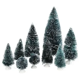 Dekotannen 9er-Set beschneit Tannenbaum Weihnachtsbaum Weihnachtsdeko Tischdeko