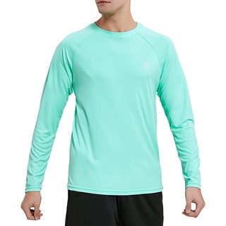 MeetHoo Rashguard Herren Langarmshirt UV Shirt UPF 50+ Lose Stretch UV-Schutz Longsleeve Schwimmshirt für Surfen Schwimmen Running