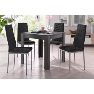 INOSIGN Essgruppe, (Set, 5 tlg.), mit Tisch in schieferfarben, Breite 80 cm INOSIGN schieferfarben/schwarz