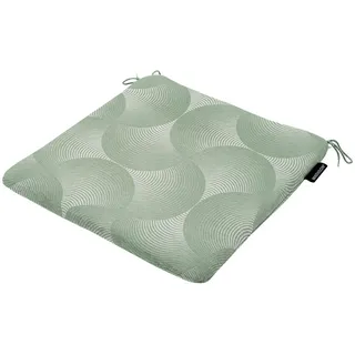 Sitzkissen , Khaki , Textil , geometrisch , Füllung: Kaltschaum,Kaltschaum , quadratisch , 40x40 cm , pflegeleicht, hochwertige Qualität, formstabil, langlebig, für den Außenbereich geeignet, wetterfest, mittels Bändern zu befestigen , Heimtextilien, Wohntextilien, Sitzkissen