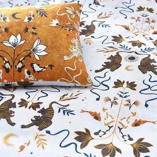 furn. Tiger Fish Bettwäsche-Set für Doppelbett, Baumwolle, Polyester, Mehrfarbig