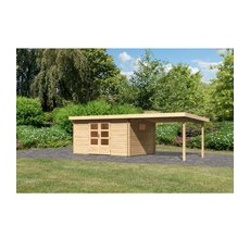 Karibu Holz-Gartenhaus Jeebel 5 Natur Pultdach Unbehandelt 372 cm x 282 cm