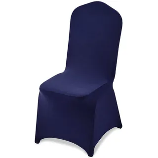 Vevor Stuhlhussen Stuhlbezug 50 Stk. waschbarer & abnehmbarer Stuhlüberzug aus Polyester-Spandex für Hochzeitsfeiern Esszimmerbankette Restaurant, passend für Stühle (51 x 45 x 95 cm) Marineblau