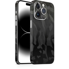 TF Skins kompatibel mit Skin Apple iPhone 14 Pro Max Schutzfolie für die Rückseite und Seiten in edler Optik inkl. Kameraschutz Schutz vor Kratzern (Shadow Black)