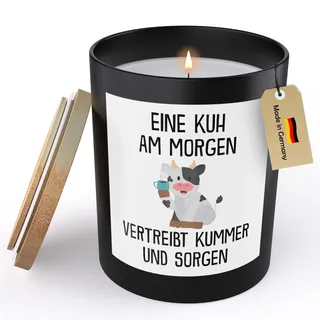 (HANDGEMACHT) Lustige Spruchkerze Frauen Kuh Sojawachs Kerze im Glas Handgemacht mit Spruch Humor Frech Candle Duft Deko Vegan Nachhaltig Nachhaltig - ZITRUS