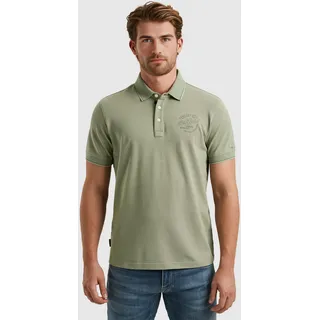 PME LEGEND Poloshirt "Short sleeve polo stretch pique package" mit Schriftzug, shadow