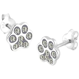 Elli Ohrstecker Pfote grau 925 Sterling Silber