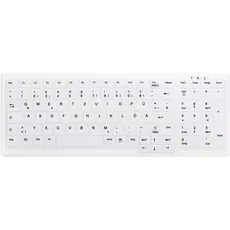 CHERRY AK-C7000 Tastatur RF kabellos + USB QWERTZ Deutsch Weiß (DE, Kabellos), Tastatur, Weiss