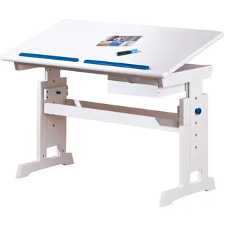 Interlink Kinderschreibtisch Kiefer massiv / Weiß / Blau / Rosa