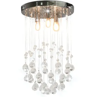 vidaXL Kugel 3-flg. 25 cm modern silber