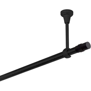 MDEKOR Gardinenstange schwarz 420 cm 1-läufig, 19 mm aus Metall Deckenbefestigung Zylinder