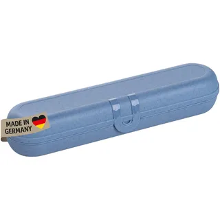 Koziol KLIKK Besteck-Etui ohne Besteck, Besteckbox to go, Outdoor Besteck-Behälter für Camping, Reise | Wiederverwendbare Besteck-Verpackung, Bestecktasche, Besteckdose (Organic Blue)