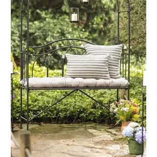 Bankauflage "Beige" aus Baumwolle, 40x120 cm, dick gepolstert, Sitzauflage für Gartenbank - Beige