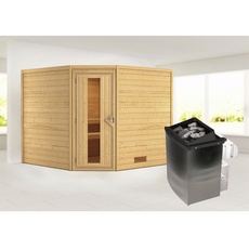 Bild Sauna Leona mit Ofen 9 kW Saunaofen Steuerung,