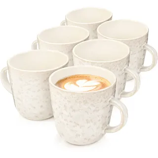 Sänger Kaffeebecher SET KEY West - 6 teilig aus Steingut , Creme , 6-teilig , kratzfest , Geschirr, Tassen, Kaffeebecher