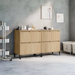 vidaXL Sideboards 2 Stk. Sonoma-Eiche 60x35x70 cm Holzwerkstoff - Braun
