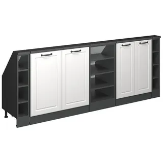Vicco Dachschrägenschrank-Set Rion 210 x 81,6 x 46 cm Weiß Landhaus/Anthrazit/Anthrazit - Weiß