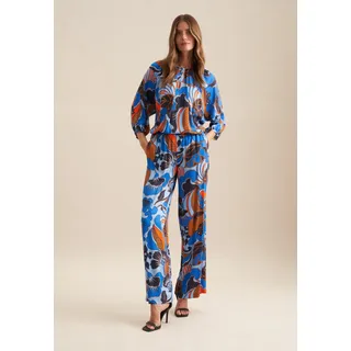 Culotte SEIDENSTICKER "Schwarze Rose", Damen, Gr. 40, Normalgrößen, blau (hellblau), 100% Viskose, geblümt, Hosen Culotte
